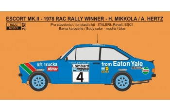 Decal – Ford Escort RS 1800 „Eaton“ - 1978 RAC Rally winner - # 4 - Mikkola / Hertz 1/24